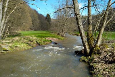 Die Schondrafurt kann nur bei Niedrigwasser im Sommer durchfahren werden